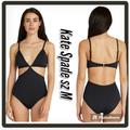 Kate Spade Swim | Kate Spade New York Black V Neck Monokini Cutout One Piece Swimsuit | Color: Black | Size: M