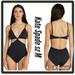 Kate Spade Swim | Kate Spade New York Black V Neck Monokini Cutout One Piece Swimsuit | Color: Black | Size: M