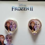 Disney Jewelry | Disney's Frozen Ii Elsa And Anna Studs Earnings Fine Silver Plated | Color: Pink/Silver | Size: Os