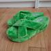 Jessica Simpson Shoes | Jessica Simpson Green Faux Fur Platform Slides Sz 7 | Color: Green | Size: 7
