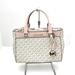 Michael Kors Bags | Michael Kors - Tote Bag - Creampinkbrown Pvcleather Women | Color: Brown/Cream/Pink/Red | Size: Os