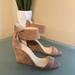 Jessica Simpson Shoes | Jessica Simpson Leather Natural Suede Wedge Heels Size 10 | Color: Tan | Size: 10