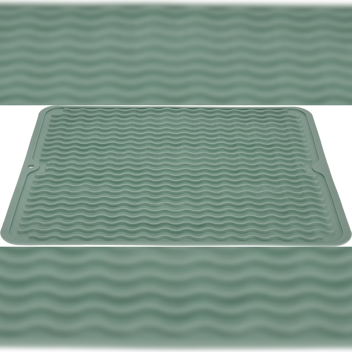 Abtropfmatte Geschirrtrocknung Geschirrmatte Gummimatte 40x30cm Grün Image