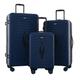 Travelers Club Trunk Spinner Luggage Set, Poseidon Blue, 3 Luggage Set, Trunk Spinner Luggage Set