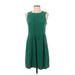 Madewell Casual Dress - Mini Crew Neck Sleeveless: Green Solid Dresses - Women's Size 0