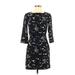 Ann Taylor Casual Dress - Mini High Neck 3/4 sleeves: Black Dresses - Women's Size 2X-Small Petite