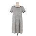 Market and Spruce Casual Dress - Mini Scoop Neck Short sleeves: Gray Color Block Dresses - Women's Size Medium
