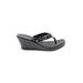 Skechers Wedges: Black Print Shoes - Women's Size 5 - Open Toe