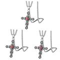 VALICLUD 3 Pcs Cross Necklace Ornaments for Men Cross Pendant Statement Necklace Retro Necklace Choker Necklace for Men Creative Pendant Men Necklace Decorate Nostalgia Stainless Steel Man