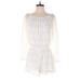 The Vanity Room Romper Off The Shoulder Long Sleeve: Ivory Solid Rompers - Women's Size Medium