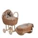 e-wicker24 Doll's Pram and Doll's Cradle Made of Willow with Bedding