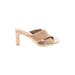 A New Day Mule/Clog: Slip On Chunky Heel Casual Tan Solid Shoes - Women's Size 8 - Open Toe