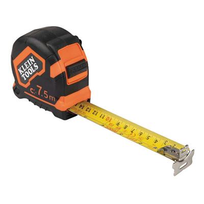 Klein Tools 7.5 Meter Tape Measure Magnetic Double-Hook Orange/Black 9375