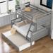 Twin Over Full Bunk Bed With Ladder,Twin Size Trundle,Safety Guardrail