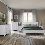 White Solid Wood 5 Pieces Queen Bedroom Sets(bed+nightstand*2+chest+dresser)