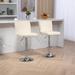 360° Velvet Swivel Single Chair,Bar Stools Adjustable Height With Back And Footrest Counter Height Dining Chairs 2PC/SET