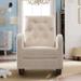 Modern Velvet Baby Room Rocking Chair Nursery Chair,Comfortable Rocker Fabric Padded Seat,High Back