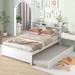 Grey Full Elegance Platform Bed With Trundle,Bookcase,Storage Headboard