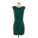 Laundry by Shelli Segal Casual Dress - Mini Scoop Neck Sleeveless: Green Solid Dresses - Women's Size 4