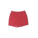 Lands' End Shorts: Red Print Bottoms - Women's Size 12 Petite - Dark Wash