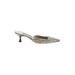 Manolo Blahnik Mule/Clog: Slip-on Kitten Heel Cocktail Party Ivory Shoes - Women's Size 38 - Pointed Toe