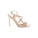 Sam Edelman Heels: Gold Print Shoes - Women's Size 6 - Open Toe
