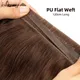 Extensions de Cheveux Humains Invisibles en PU Mèches de 120cm de Long Blond Naturel Micro Trame