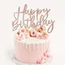 Ensemble de plugins de gâteau joyeux anniversaire or rose