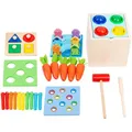 Kit de jeu en bois 5 en 1 boîte Montessori jeu facile forme alth garçons filles enfants de