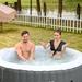 CO-Z 6 - Person 130 - Jet Vinyl Inflatable Hot Tub Vinyl/PVC in Gray | 25.6 H x 81.9 W x 81.9 D in | Wayfair FBT-18GY-US-BNWF-1