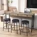 17 Stories Zaharra Rectangular 60.24" L x 15.75" W Dining Set Wood/Metal in Gray | 35.43 H x 15.75 W x 60.24 D in | Wayfair