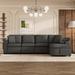 Black Reclining Sectional - Latitude Run® Mynia Upholstered Sectional Chenille | 32.6 H x 109.8 W x 78.3 D in | Wayfair