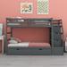 Harriet Bee Janyll Twin Over Twin Bunk Bed w/ Trundle Metal in Gray | 61.4 H x 42.4 W x 94.4 D in | Wayfair 764F989220F5484BAE3B488A91261434