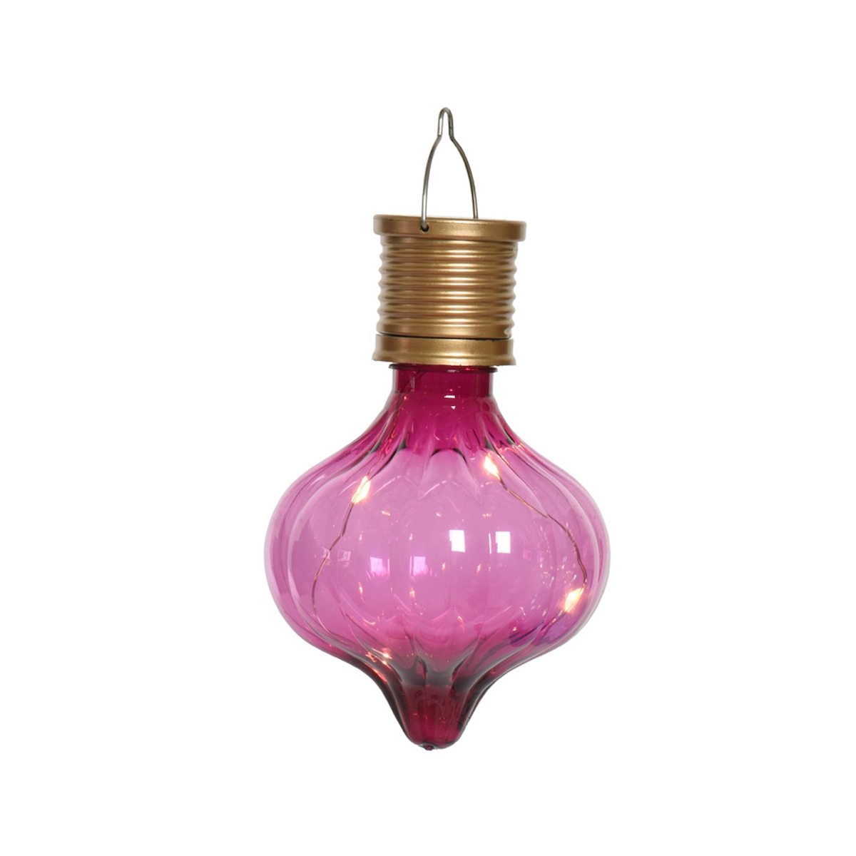 MARELIDA LED Solar Glühbirne Gartenleuchte Balkon Kugelleuchte H: 11,7cm pink Image