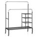 Costway Rolling Double Rods Garment Rack with Height Adjustable Hanging Bars-Silver