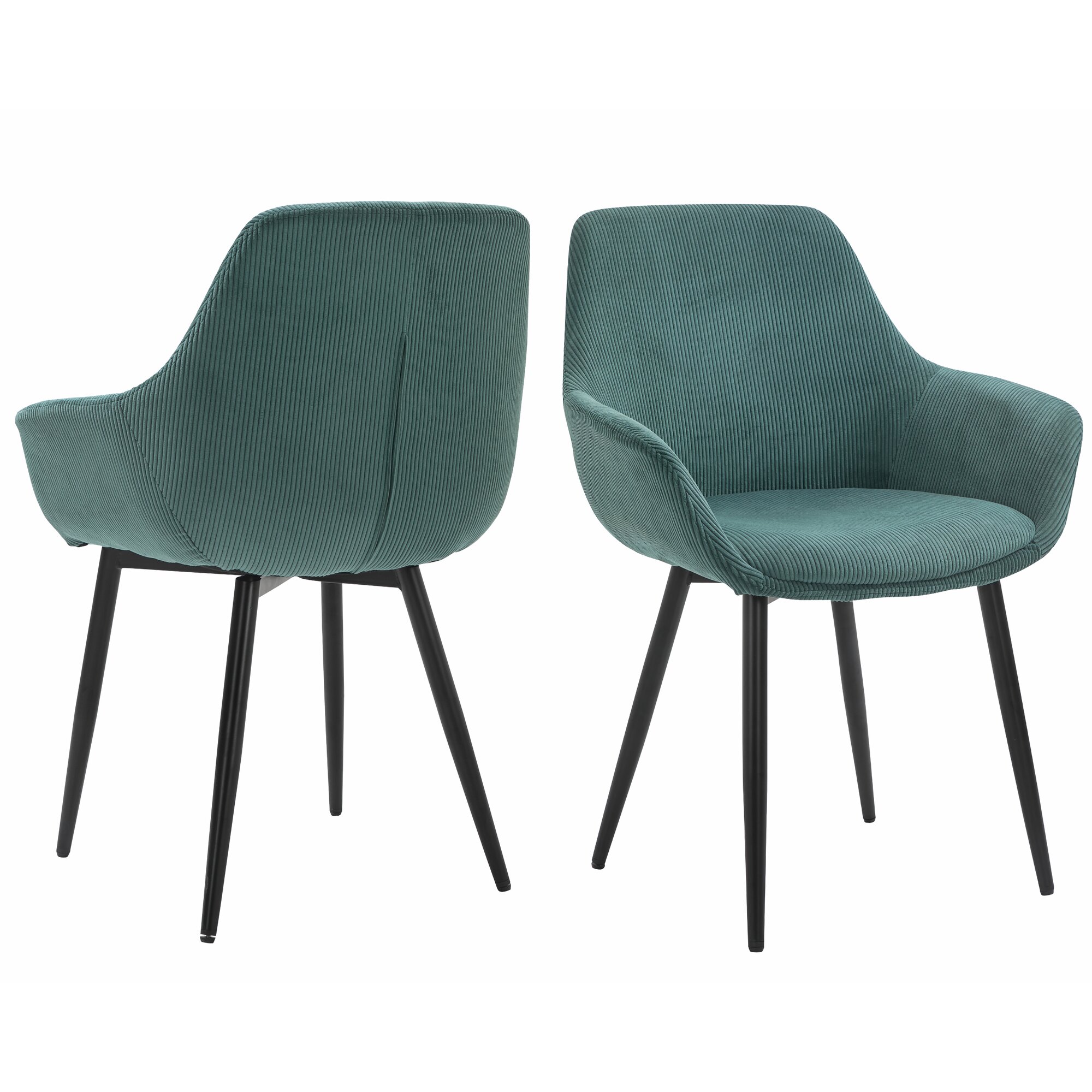 SalesFever »Steve« Armlehnstuhl 2er-Set grün 64x86x59 cm