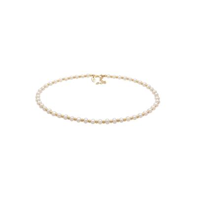 Collier ELLI PREMIUM "Choker Süßwasserzuchtperlen 925 Sterling Silber vergoldet" Gr. 38, gold, Halsketten, Damen, 38, ohne Stein, Silber 925 (Sterlingsilber), L: 38cm Image