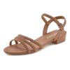 Sandale LASCANA "Sommerschuh", Damen, Gr. 42, braun (taupe), Obermaterial: 100% Textilmaterial. Futter: 100% Lederimitat. Decksohle: 100% Lederimitat. Laufsohle: 100% Synthetik, unifarben, casual, Schuhe Riemchensandale Sandalette, Sandalette,...