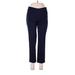 Croft & Barrow Casual Pants - Low Rise Straight Leg Boyfriend: Blue Bottoms - Women's Size 8 Petite