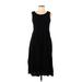 Croft & Barrow Casual Dress - Midi Scoop Neck Sleeveless: Black Print Dresses - Women's Size Medium