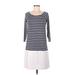 Bailey 44 Casual Dress Scoop Neck 3/4 sleeves: Gray Color Block Dresses - Women's Size Medium