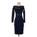 LOVE X DESIGN Casual Dress - Sheath: Blue Print Dresses - Women's Size Small
