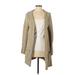 Natural Reflections Cardigan Sweater: Tan Color Block Sweaters & Sweatshirts - Women's Size Large