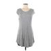Chaser Casual Dress - A-Line Scoop Neck Short sleeves: Gray Dresses - New - Women's Size Medium