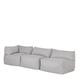 Ensemble poufs modulaires d'intérieur et d'extérieur (3 pièces) gris