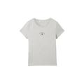 TOM TAILOR DENIM Damen T-Shirt mit Bio-Baumwolle, grau, Print, Gr. S