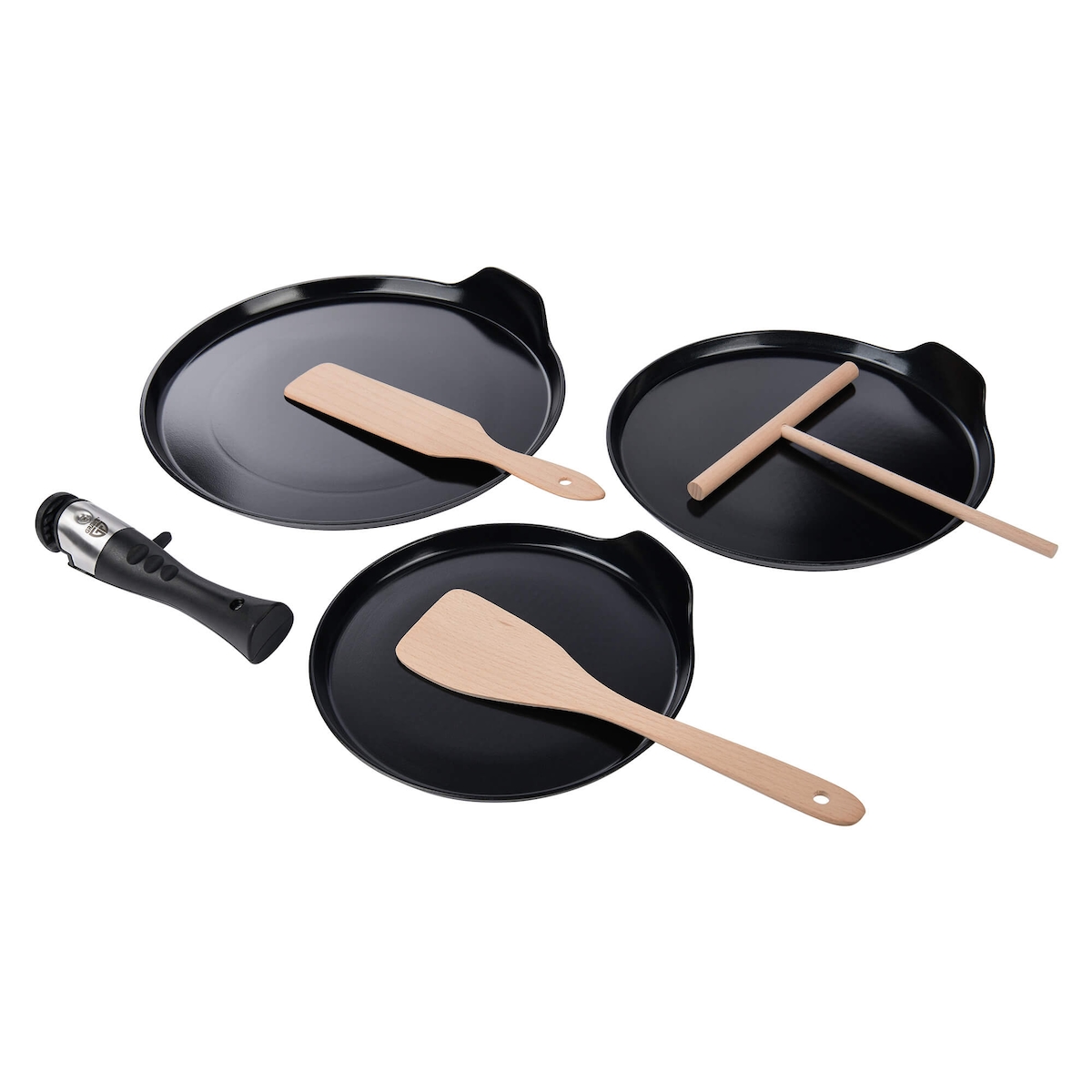 GRÄWE Crêpes Pfannenset 7-teilig, inkl abnehmbarer Griff, Crêpes Zubehör Image