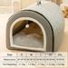 Winter Pet Cat Bed Foldable Dog House Dog Villa Sleep Kennel Removable Nest Warm Enclosed Cave Sofa Big Dog Kennel Pet Supplies