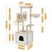 Multi-Level Cat Tree Wood Large Cat Tower with Scratching Posts Cat Condo Hammock Cat Scraper Pet Bed and Furniture Toys for Cat