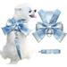 Dog Harness for Small Dogs with Bow Small Harness for Dogs with D-Ring Soft Mesh Adjustable Harness Set Puppy Pet Harness and Leash for Small Dogs Cats (Blue-S)